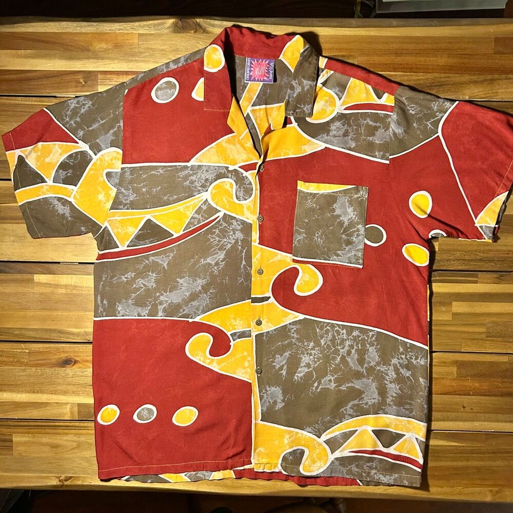 Early 90s VTG "Paw Paw" Abstract Short-Sleeved Button-Up Shirt